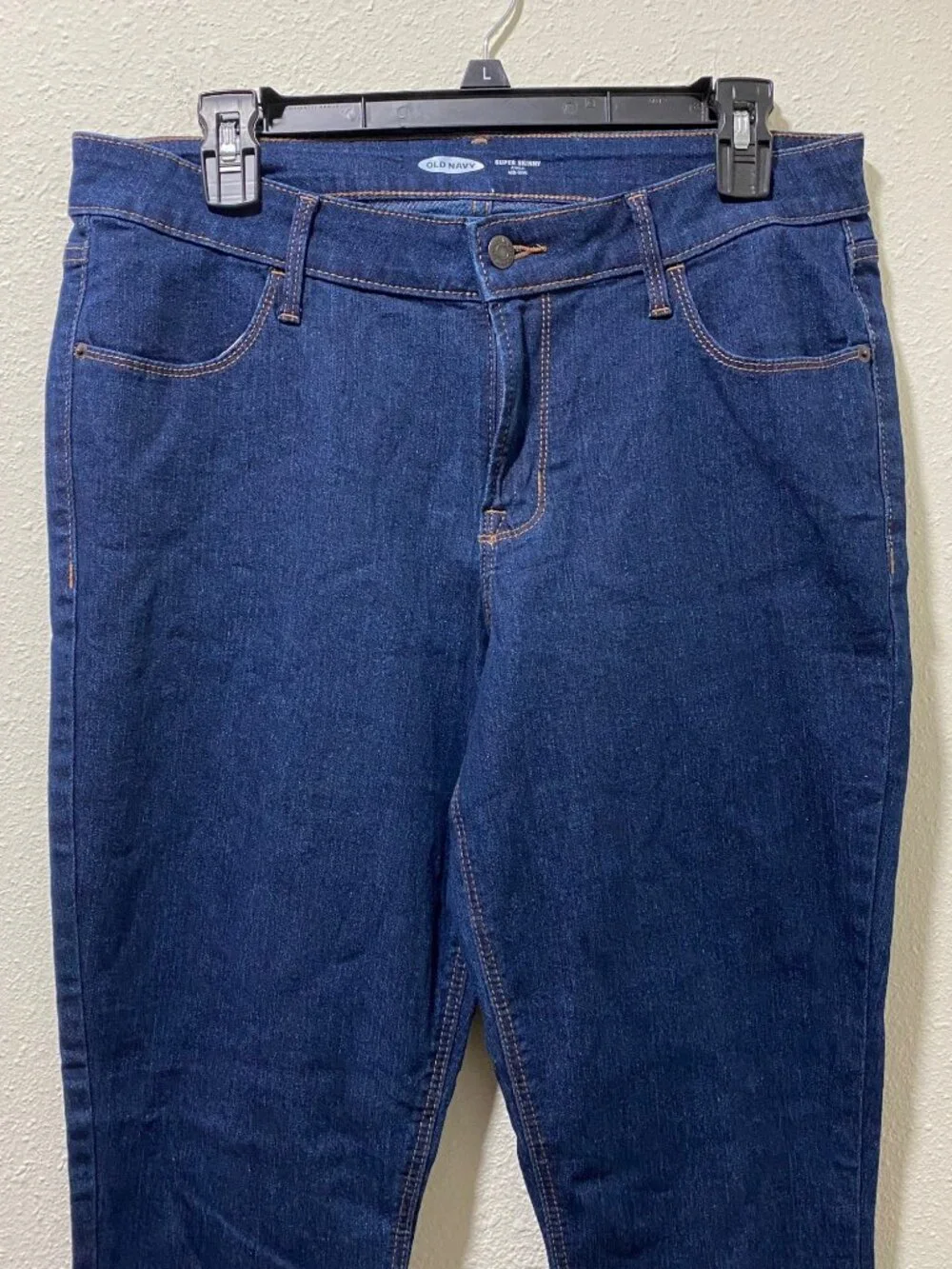 Old Navy Rockstar Super Skinny Dark Blue Denim Jeans Women’s Size 12 Regular - Picture 3 of 8